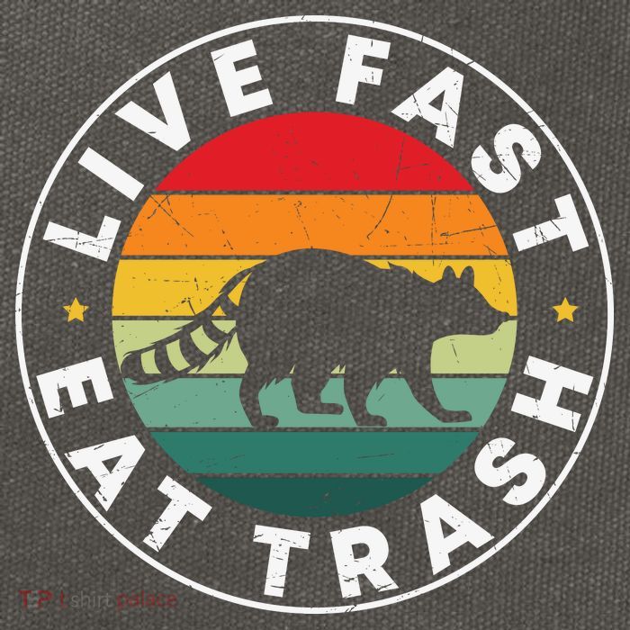 Retro Live Fast Eat Trash Cotton Canvas Backpack