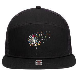 Reading Lover Funny Dandelion Books Gift 7 Panel Mesh Trucker Snapback Hat