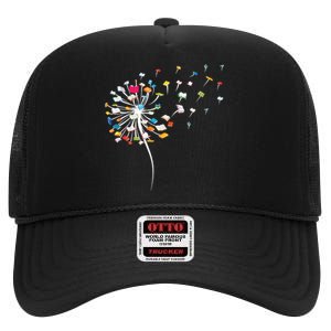 Reading Lover Funny Dandelion Books Gift High Crown Mesh Back Trucker Hat