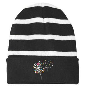 Reading Lover Funny Dandelion Books Gift Striped Beanie with Solid Band