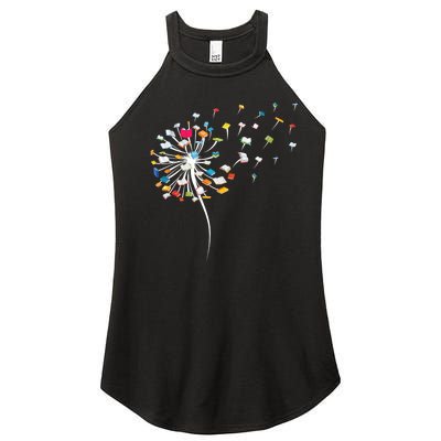 Reading Lover Funny Dandelion Books Gift Women’s Perfect Tri Rocker Tank