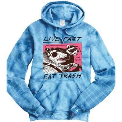 Raccoon Live Fast Eat Trash Funny Animal Tie Dye Hoodie