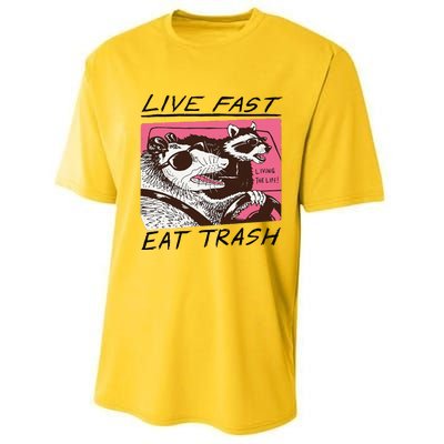 Raccoon Live Fast Eat Trash Funny Animal Performance Sprint T-Shirt