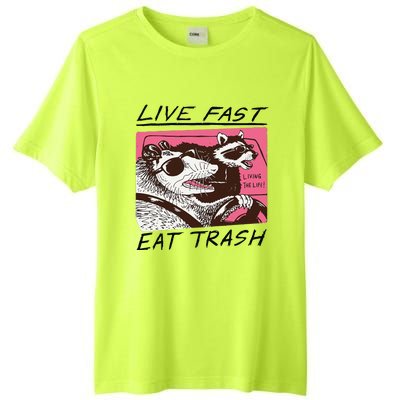 Raccoon Live Fast Eat Trash Funny Animal Tall Fusion ChromaSoft Performance T-Shirt