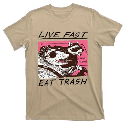 Raccoon Live Fast Eat Trash Funny Animal T-Shirt