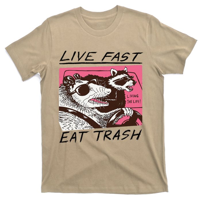 Raccoon Live Fast Eat Trash Funny Animal T-Shirt