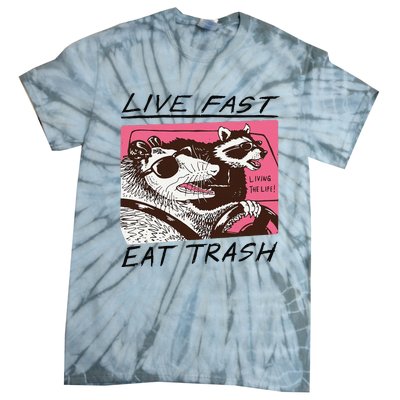 Raccoon Live Fast Eat Trash Funny Animal Tie-Dye T-Shirt