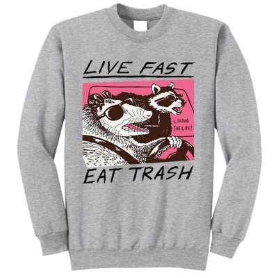 Raccoon Live Fast Eat Trash Funny Animal Tall Sweatshirt