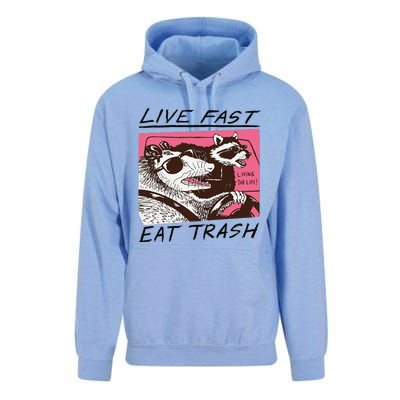 Raccoon Live Fast Eat Trash Funny Animal Unisex Surf Hoodie