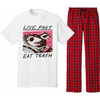 Raccoon Live Fast Eat Trash Funny Animal Pajama Set