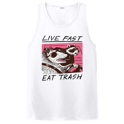 Raccoon Live Fast Eat Trash Funny Animal PosiCharge Competitor Tank