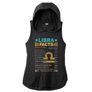 Retro Libra Facts 1 Awesome Zodiac Sign Birthday Gift Ladies PosiCharge Tri-Blend Wicking Draft Hoodie Tank