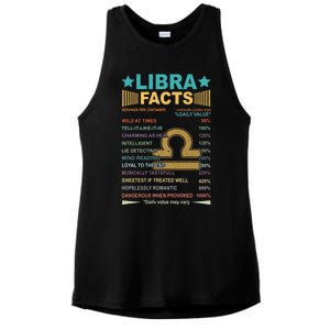 Retro Libra Facts 1 Awesome Zodiac Sign Birthday Gift Ladies PosiCharge Tri-Blend Wicking Tank