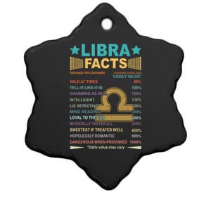 Retro Libra Facts 1 Awesome Zodiac Sign Birthday Gift Ceramic Star Ornament