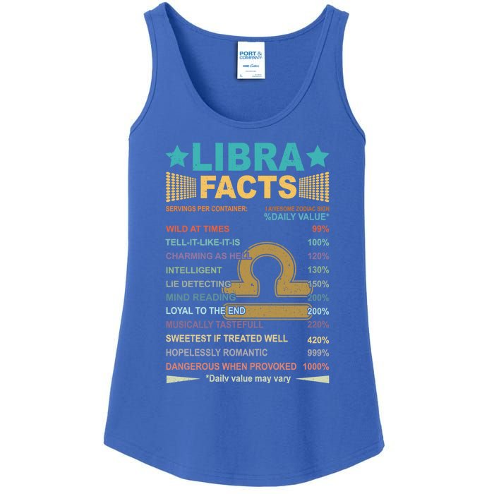 Retro Libra Facts 1 Awesome Zodiac Sign Birthday Gift Ladies Essential Tank