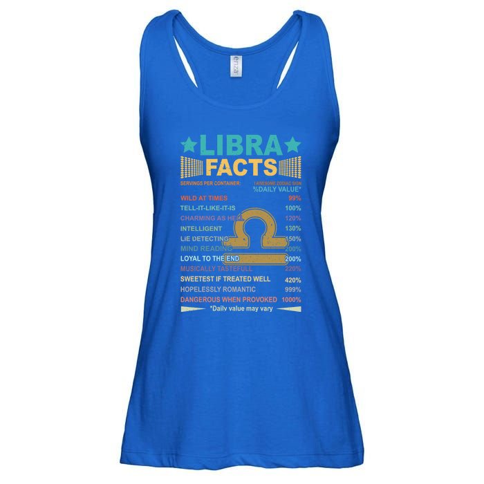 Retro Libra Facts 1 Awesome Zodiac Sign Birthday Gift Ladies Essential Flowy Tank