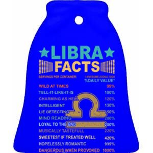 Retro Libra Facts 1 Awesome Zodiac Sign Birthday Gift Ceramic Bell Ornament