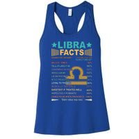 Retro Libra Facts 1 Awesome Zodiac Sign Birthday Gift Women's Racerback Tank