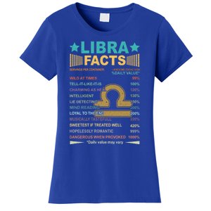 Retro Libra Facts 1 Awesome Zodiac Sign Birthday Gift Women's T-Shirt