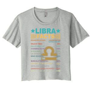 Retro Libra Facts 1 Awesome Zodiac Sign Birthday Gift Women's Crop Top Tee