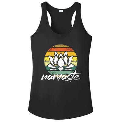 Retro Lotus Flower Spiritual Yoga Meditation Namaste Great Gift Ladies PosiCharge Competitor Racerback Tank