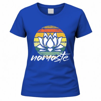 Retro Lotus Flower Spiritual Yoga Meditation Namaste Great Gift Women's T-Shirt