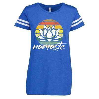 Retro Lotus Flower Spiritual Yoga Meditation Namaste Great Gift Enza Ladies Jersey Football T-Shirt