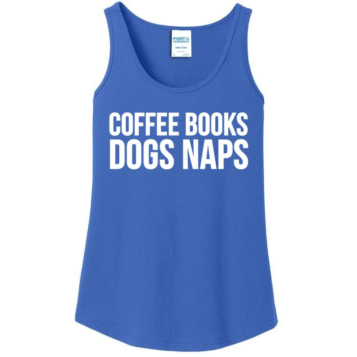 Reading Lover Funny Cute Gift Coffee Books Dogs Naps Gift Ladies Essential Tank