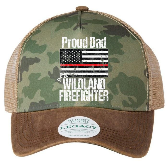 Red Line Flag Proud Dad of a Wildland Firefighter Legacy Tie Dye Trucker Hat