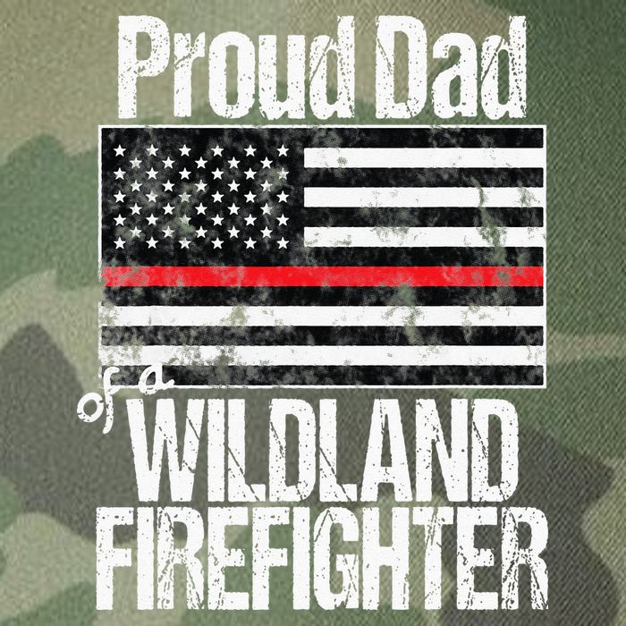 Red Line Flag Proud Dad of a Wildland Firefighter Legacy Tie Dye Trucker Hat