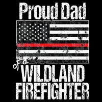 Red Line Flag Proud Dad of a Wildland Firefighter 7-Panel Snapback Hat