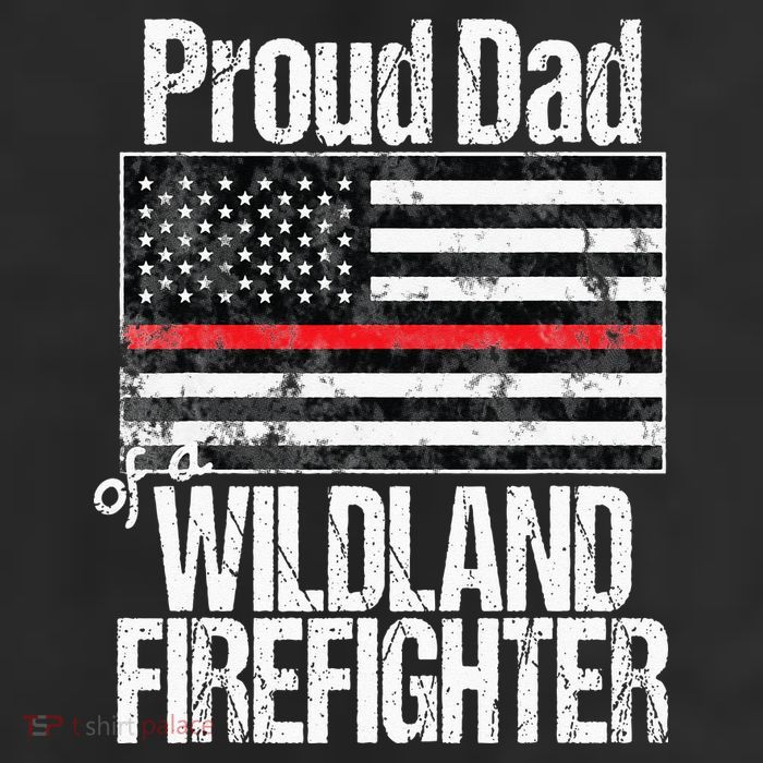 Red Line Flag Proud Dad of a Wildland Firefighter 11oz C Handle Ceramic Mug