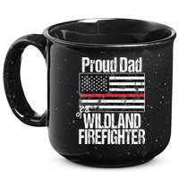 Red Line Flag Proud Dad of a Wildland Firefighter 15oz Campfire Ceramic Mug