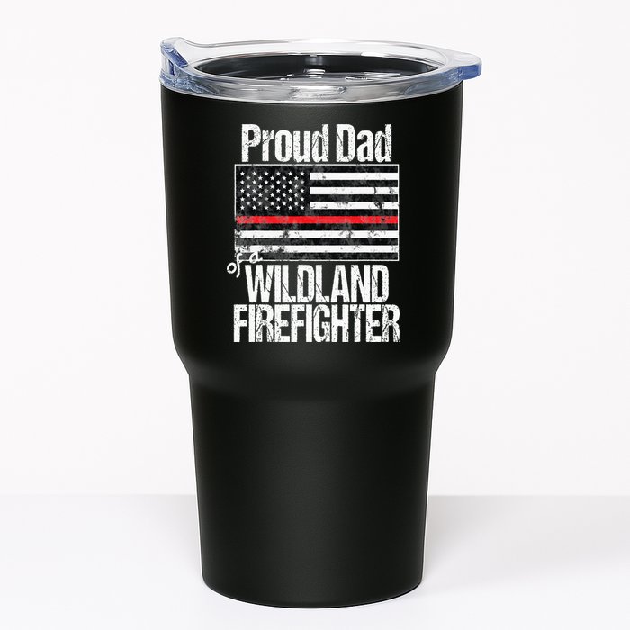 Red Line Flag Proud Dad of a Wildland Firefighter Tumbler