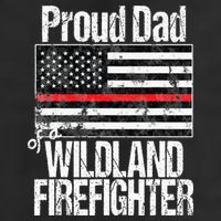 Red Line Flag Proud Dad of a Wildland Firefighter Golf Towel