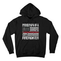 Red Line Flag Proud Papa of a Firefighter Fireman Hoodie