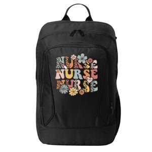 Retro Leopard Groovy Funny Nurse Gift City Backpack