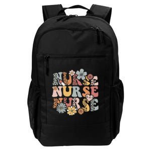 Retro Leopard Groovy Funny Nurse Gift Daily Commute Backpack