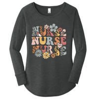 Retro Leopard Groovy Funny Nurse Gift Women's Perfect Tri Tunic Long Sleeve Shirt