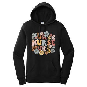 Retro Leopard Groovy Funny Nurse Gift Women's Pullover Hoodie