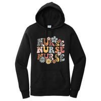 Retro Leopard Groovy Funny Nurse Gift Women's Pullover Hoodie