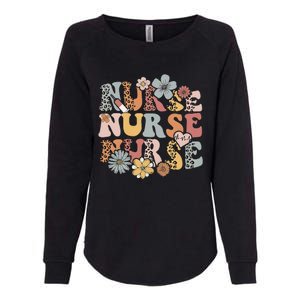 Retro Leopard Groovy Funny Nurse Gift Womens California Wash Sweatshirt