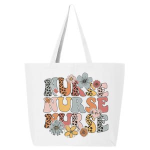 Retro Leopard Groovy Funny Nurse Gift 25L Jumbo Tote