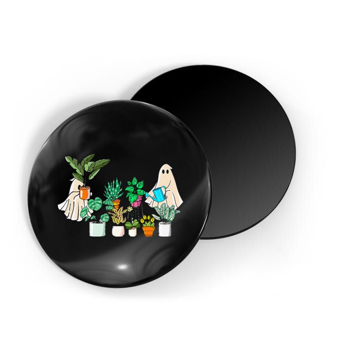 Retro Lady Gardener Ghost Gardening Plants Lover Halloween Magnet