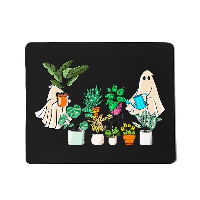 Retro Lady Gardener Ghost Gardening Plants Lover Halloween Mousepad