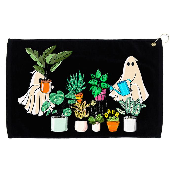 Retro Lady Gardener Ghost Gardening Plants Lover Halloween Grommeted Golf Towel