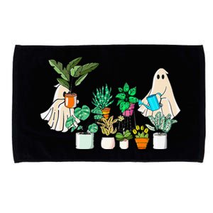 Retro Lady Gardener Ghost Gardening Plants Lover Halloween Microfiber Hand Towel