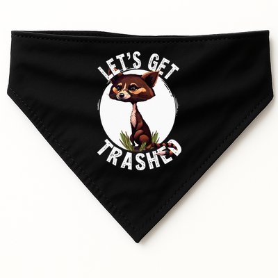 Raccoon Let's Get Trashed Vintage Retro Racoon Funny USA-Made Doggie Bandana