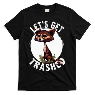 Raccoon Let's Get Trashed Vintage Retro Racoon Funny T-Shirt