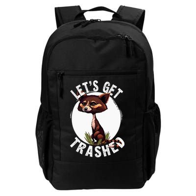 Raccoon Let's Get Trashed Vintage Retro Racoon Funny Backpack